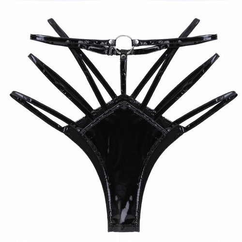 US Women Latex Leather Panties Wetlook G-string Briefs Thongs Knickers Underwear - Picture 19 of 21