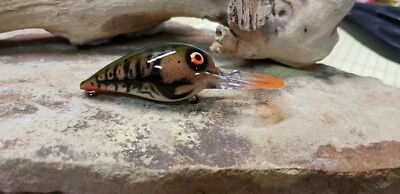 EZ'S LURES Custom painted Wiggle wart crankbait (Green back craw))