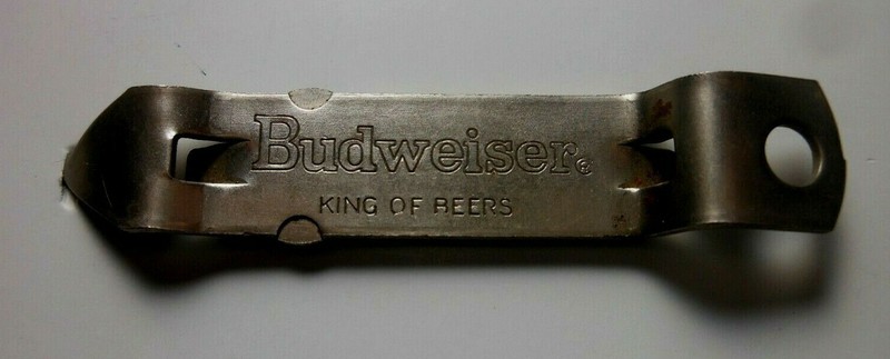 VINTAGE METAL BUDWEISER BEER KING OF BEERS CAN / BOTTLE OPENER used