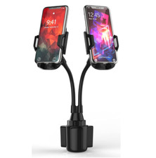Dual Phone Holder for Car Cup Holder   Long Flexible Neck, 360  Rotatable Car...