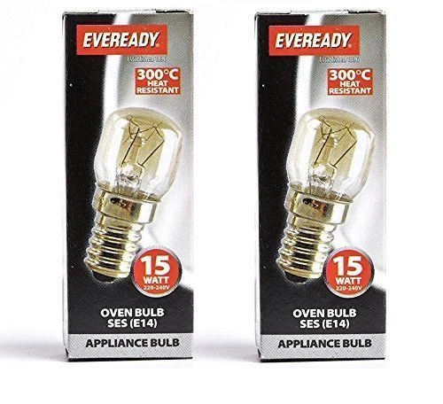2 X 15w Universal 300c OVEN COOKER APPLIANCE Bulb Lamp SES E14 Light Bulbs 240V