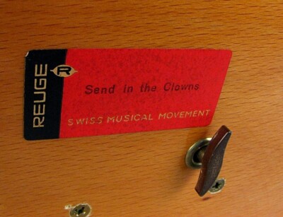 REUGE MUSIC BOX JEWELRY BOX *SEND IN THE CLOWNS* FINE INLAY REUGE MUSIC BOX JEWELRY BOX *SEND IN THE CLOWNS* FINE INLAY