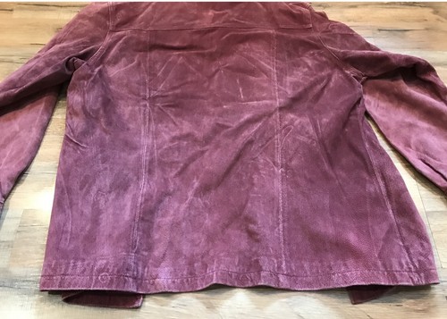 Live A Little Womens Raspberry Muave Suede Leather Jacket Coat Button Size XL - Picture 7 of 8