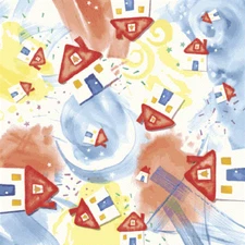 School House, scrapbook paper - It Takes Two DLS82