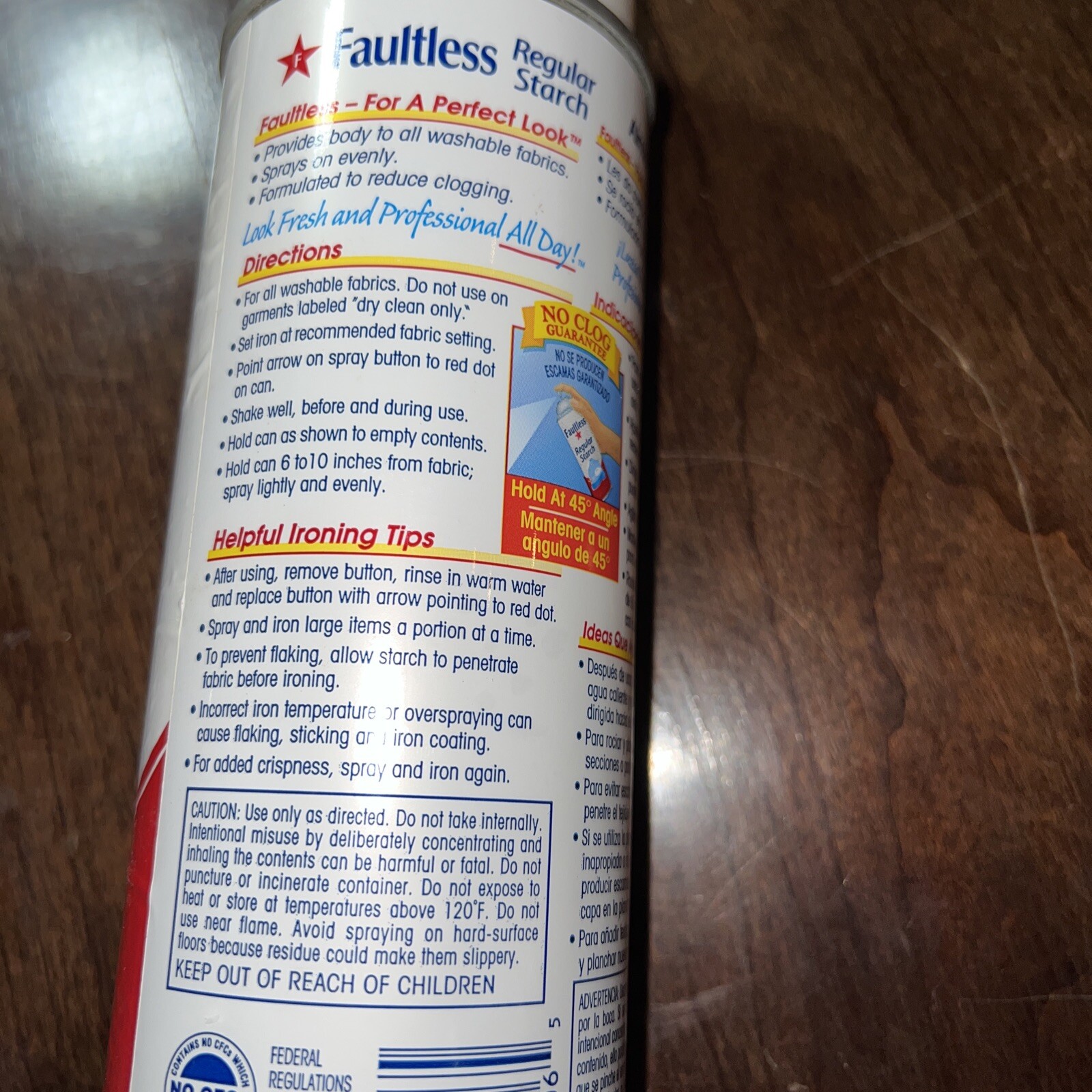 Vintage FAULTLESS SPRAY STARCH Professional Formula Regular Starch 22 Oz RARE