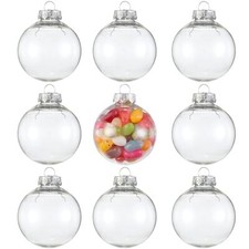 15 Clear Plastic Fillable Christmas Balls 2" Inch - DIY Christmas Bulbs