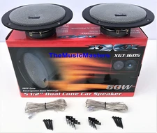 Pair 6" inch Thin Mount Car Audio Stereo Radio Sound Speakers w/ Built-In Grills
