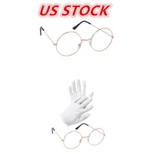 Santa Claus Flat Glasses with Solid White Color Gloves Stage Christmas Prop