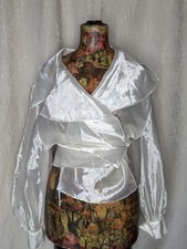 Vintage 1980s Avant Garde Designer French Sim Et Nat Sheer Balloon Sleeve Blouse