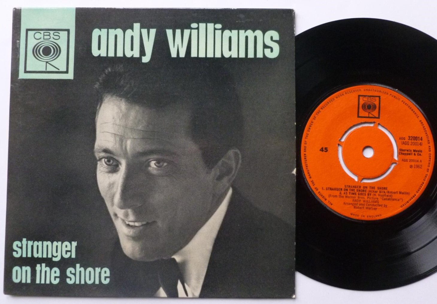 Andy Williams Stranger On The Shore EP CBS AGG320014 EX/EX 1962 picture sleeve,
