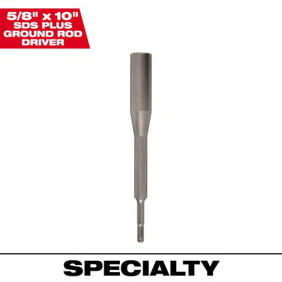 MILWAUKEE 5/8'' x 10'' Carbide SDS-Plus Ground Rod Driver Steel Hammer Drill Bit