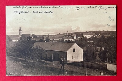 Postcard Königsbrück 1910 view from the station to the city (149971