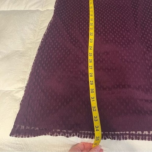 Nina Leonard Size Medium Chiffon Kjole Trapeze Shift Dress Purple Lace Coquette - Picture 11 of 13
