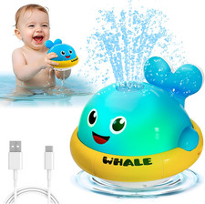 Baby Bath Toys, Light up Whale Sprinkler Bath Toys for Kids Ages 1-3, Pool Water