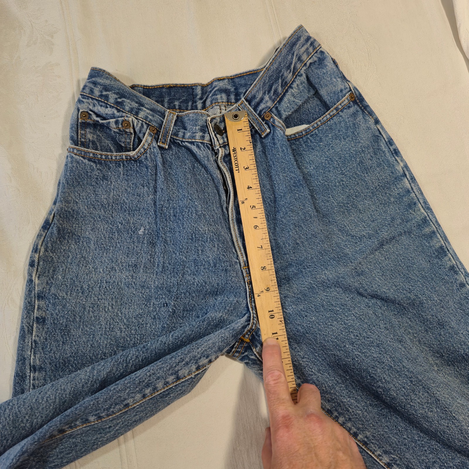 VTG LEVIS 501 JEANS BUTTON FLY SIZE 11 BLUE 28x28 MADE IN USA thumbnail 6