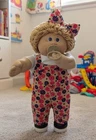 Cabbage Patch Kid Blonde Blue Eye Pacifier Handmade Corduroy Overalls Denim Shoe