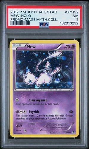 POKEMON XY BLACK STAR PROMO MEW #XY192 HOLO PSA 7 NEAR MINT #132013232 (SWIRL?)