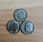 Lot of 3 Roosevelt Dimes 90% Silver Pre-1964 Random Dates