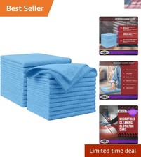 20-Pack 12 12 Blue Microfiber Cleaning Cloths - Scratch-Free  Super Absorbent