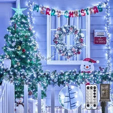 Minetom 100 Ft 2000 LED Cluster Lights Christmas Tree Lights Outdoor Christma...