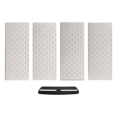 5pcs Diamond Sharpening Stone Set 200/400/600/1000 Grit with Angle Guide