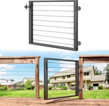 Cable Railing Gate for Wood Metal Cable Railing System, Black Left Hand in Swing