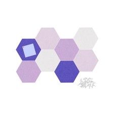 Felt Bulletin Board Tiles, 8 Pcs Hexagon Wall Tiles with Removable Adhesive, ...