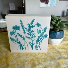 Spring Flower Home Decor Rustic Custom Art for Boho  Home Blue Gift for Friend