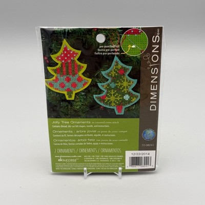 Dimensions Jolly Tree Ornaments Cross Stitch Kit 72-08241 Crafts 2 Ornaments