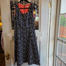 Amanda Lane Women's Black White Polka Dot Sleeveless Dress Size 8