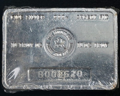 #ad Vintage 10 Ounce Silver Bar Royal Canadian Mint Horizontal 999 Serial# ST... $880.00