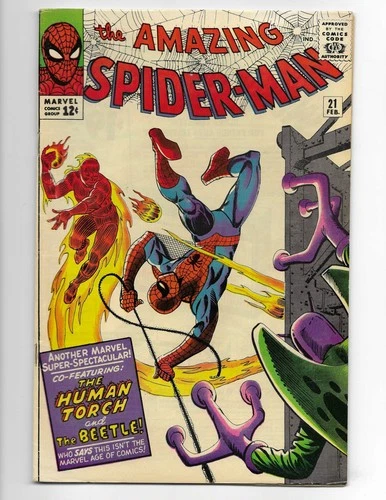 Amazing Spider-Man 21 1965 Marvel Comics VG+ 4.5 2nd App Beetle Human Torch
