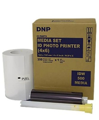 DNP 4x6'' Paper & Ink Roll Media Set for IDW500 ID Photo Printer (350 Prints) NEW