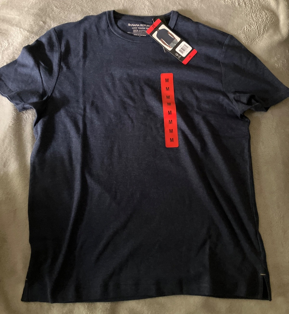 Banana Republic Luxury Touch Men's T Shirt Blue Crew Neck Premium Cotton Size M
