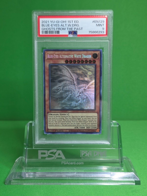 YUGIOH 2021 GHOST FROM THE PAST BLUE-EYES ALT. WHITE DRAGON GHOST RARE PSA 9