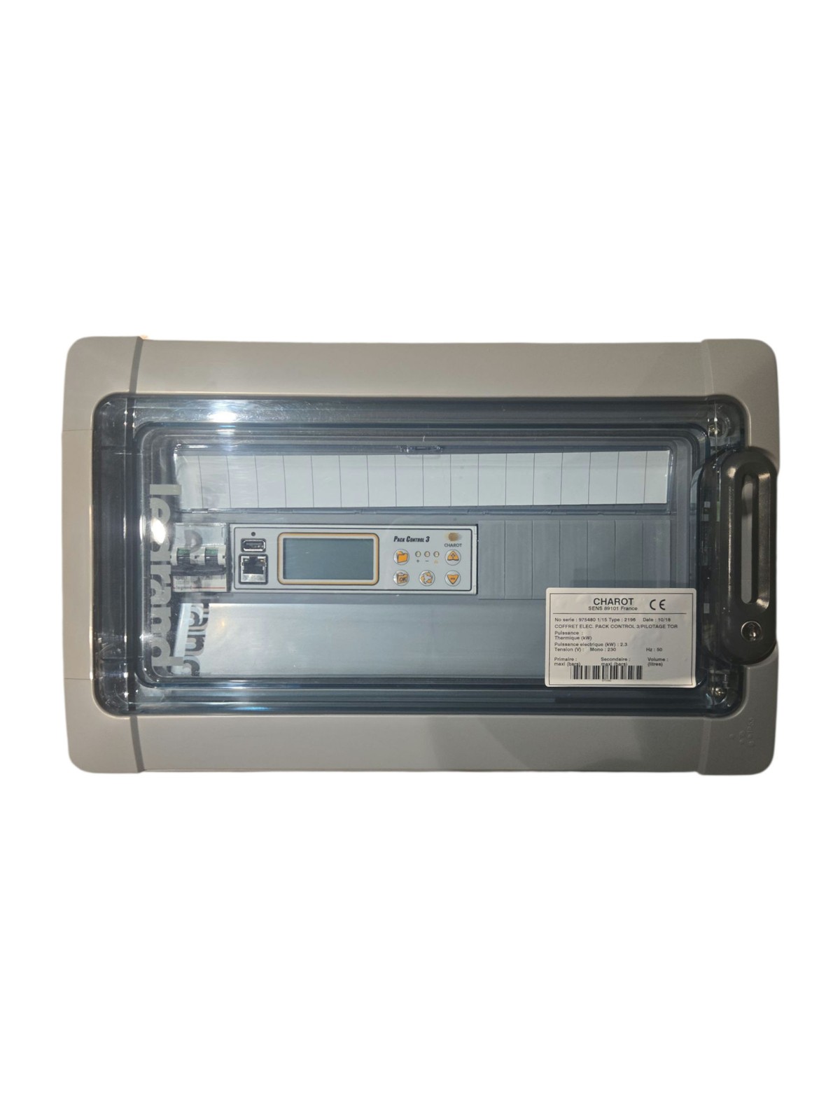 Coffret électrique CHAROT PACK CONTROL 3 PILOTAGE TOR avec module 962997 3/15 type 2196 pour réseau