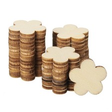 30mm Wooden Flowers, 50 Pack Unfinished Wood Flowers Blank Wooden Cutouts