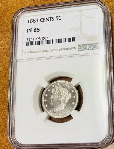 1883 with CENTS Liberty Nickel - NGC PF65 V NICKEL PROOF.