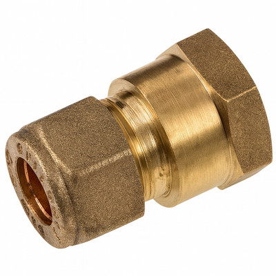 5x Westco 15mm x 1/4'' Kupfer x Eiseninnenkupplung - Messing Klemmverschraubung