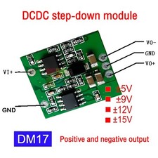 Mini Buck Converter DC 7-28V to ±5V ±9V ±12V ±15V Dual Output Voltage Regulator