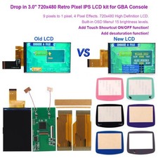 Add Desaturation Drop In V5 3.0" 720x480 Retro Pixel IPS LCD Screen Kit For GBA