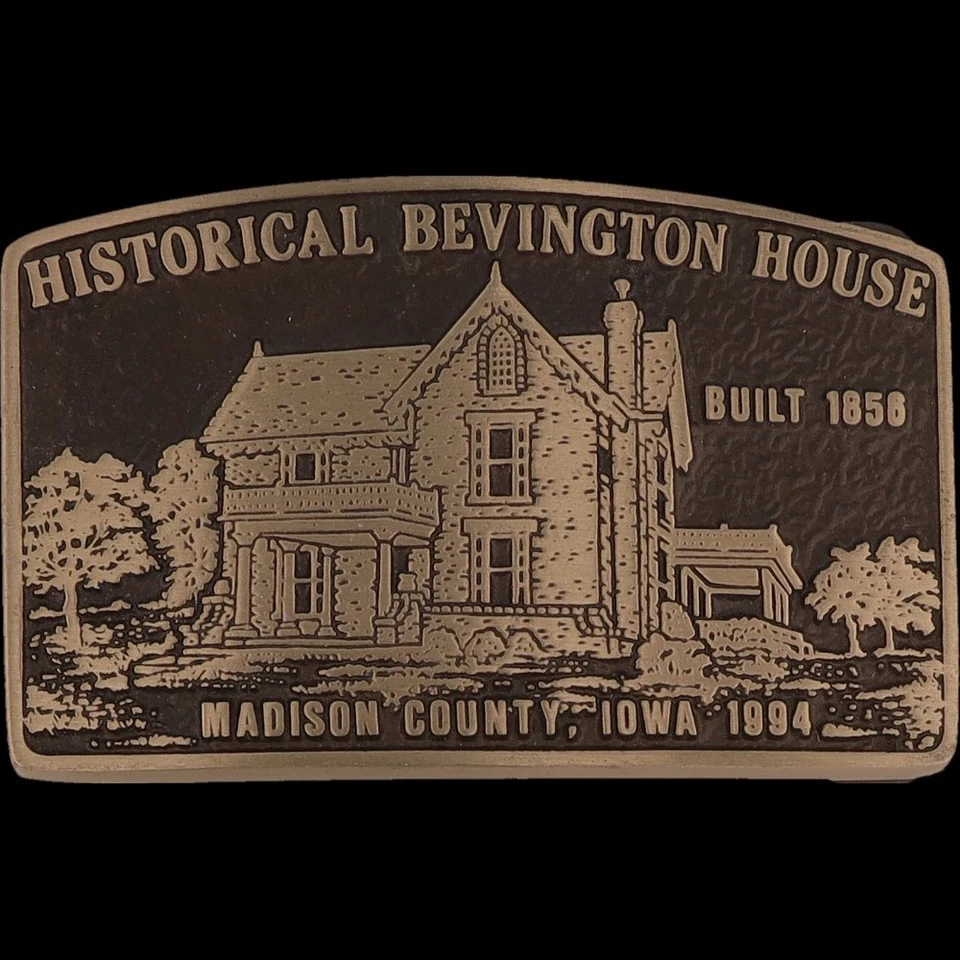 New Bronze Bevington House Madison County Iowa 1990s Nos Vintage Belt Buckle - Image 3 of 4
