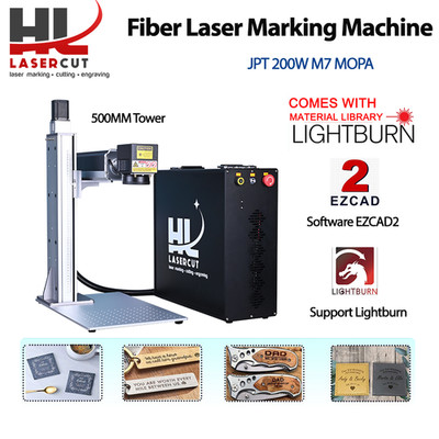 200W JPT M7 Mopa Fiber Laser Marking Engraver 500MM Tower for Metal Marking