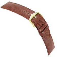 18mm Hirsch Rainbow Red Brown Genuine Calfskin Leather Stitched Men's Watch Band