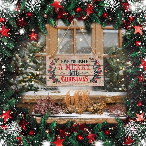 Christmas Hanging Sign Tree Ornament Wooden Plaque Pendant Home Door Decoration - Bild 10 von 12