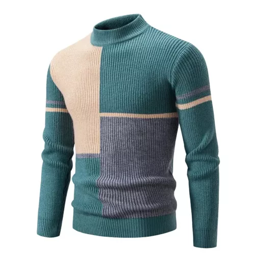 Men's New and Winter Casual Warm Neck Sweater Knit Pullover Autumn Tops Sweater - Picture 20 of 41