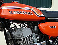 1972 Kawasaki H1 500 Fuel Tank & Side Cover Decals Pin Striping Set CANDY ORANGE - Picture 4 of 4