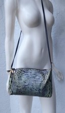 Robin Fogg - Leather Teal Croc Embossed Handmade Crossbody Bag
