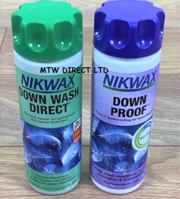 NIKWAX DOWN WASH DOWN PROOF TWIN PACK WATERPROOFING DOWN FILLED SLEEPING  BAGS UK