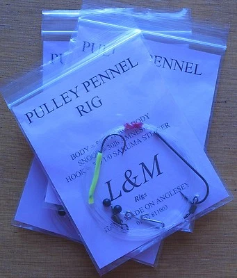 L&M 4 x ZIEHSTIFT CLIP DOWN L & M MEER ANGELN RIG 80 Pfund KÖRPER 3/0 1/0 STINGER HAKEN